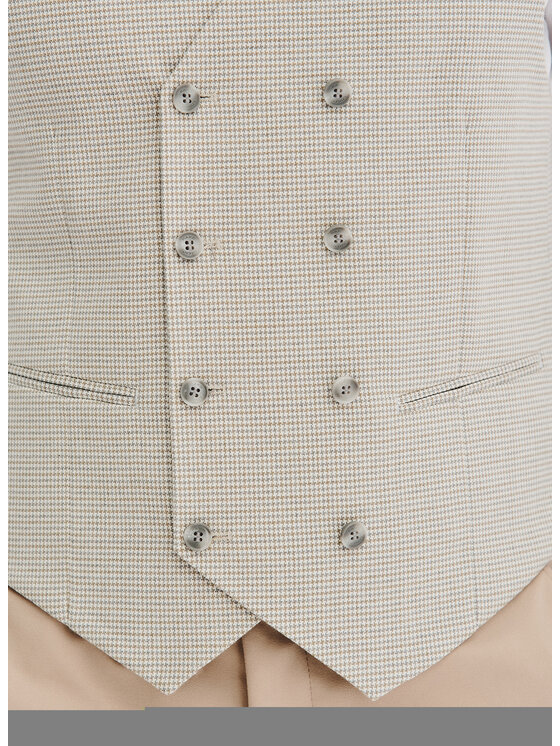 Pako Lorente Pako Lorente Kamizelka garniturowa P25WF-8X-006 Beżowy Slim Fit