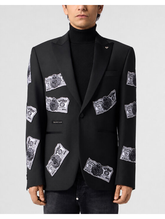PHILIPP PLEIN PHILIPP PLEIN Marynarka 31278 Czarny Regular Fit