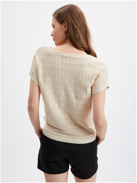 Orsay Orsay T-Shirt 507442-048000__M Beżowy Comfort Fit