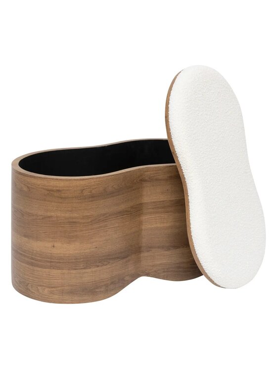 MIAhome MIAhome Zestaw skrzyń 2 szt. MDF, bouclé Loe 72x45x40,5 cm Brązowy