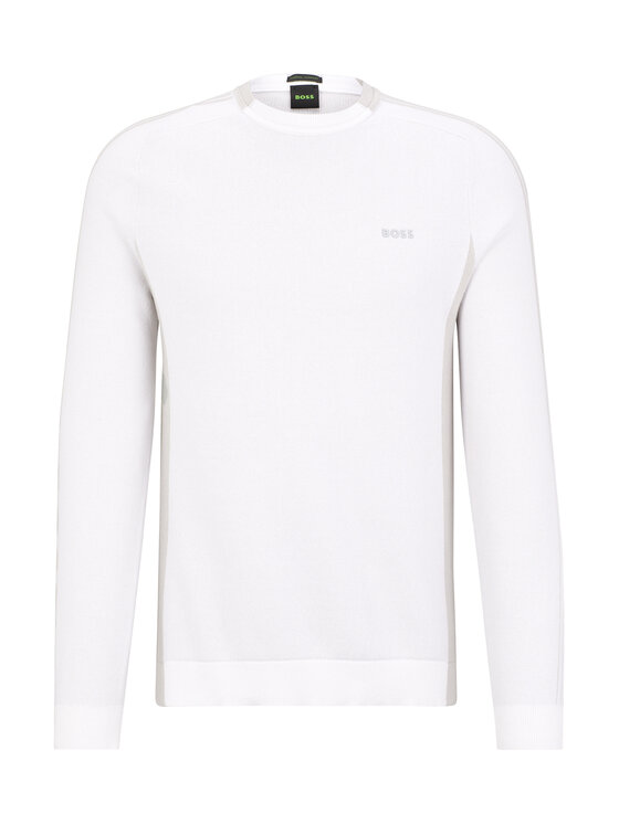 BOSS Boss Пуловер 50493767 Бял Regular Fit