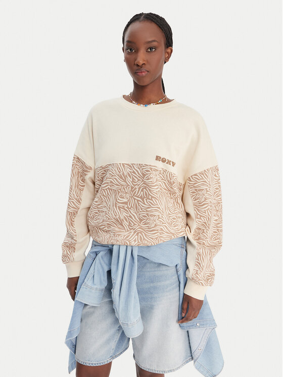 Roxy Bluza ERJFT05040 Beżowy Relaxed Fit