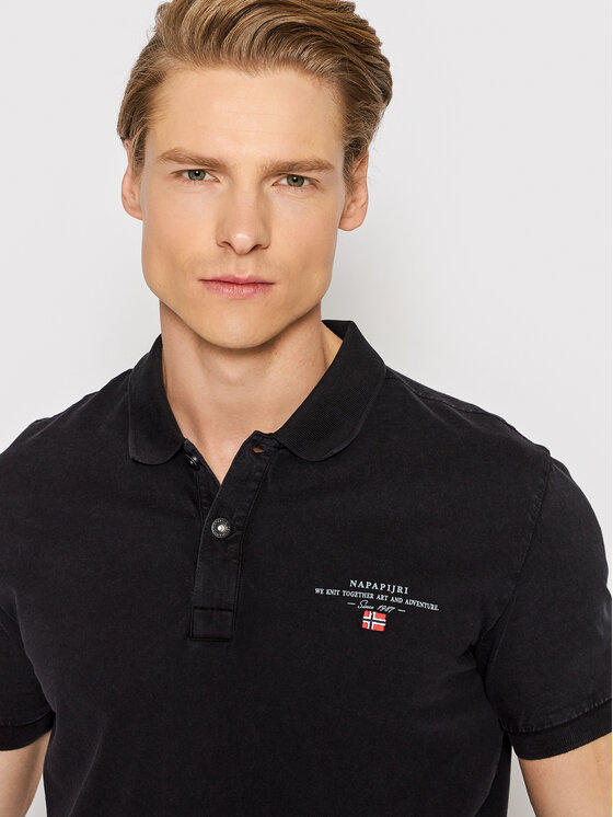 Napapijri Napapijri Tricou polo Elbas NP0A4GB4 Negru Regular Fit
