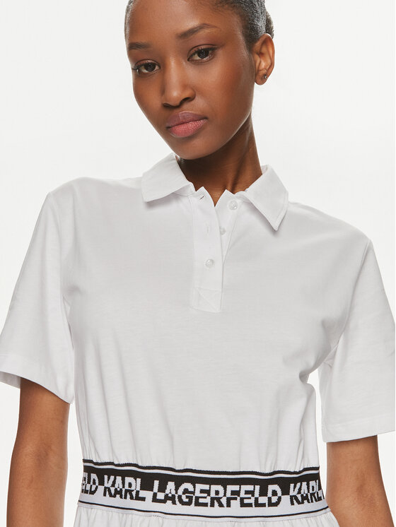 KARL LAGERFELD KARL LAGERFELD Sukienka codzienna 241W1350 Biały Regular Fit