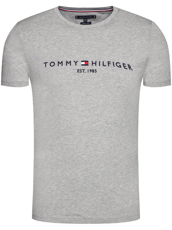 Tommy Hilfiger Tommy Hilfiger T-Shirt Core Logo Tee MW0MW11465 Szary Slim Fit