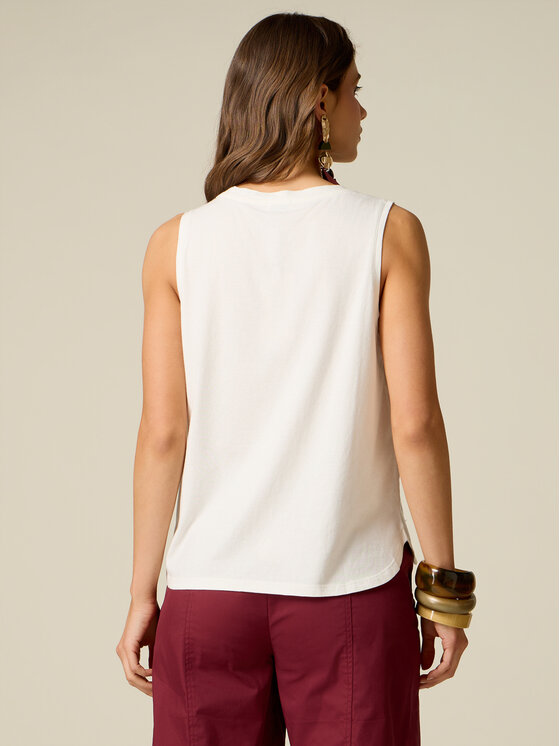 Oltre Oltre T-Shirt G063J004518N011 Biały Regular Fit