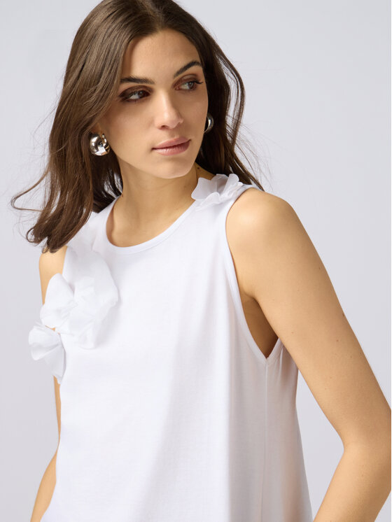Oltre Oltre Top G327J004068N011 Biały Slim Fit