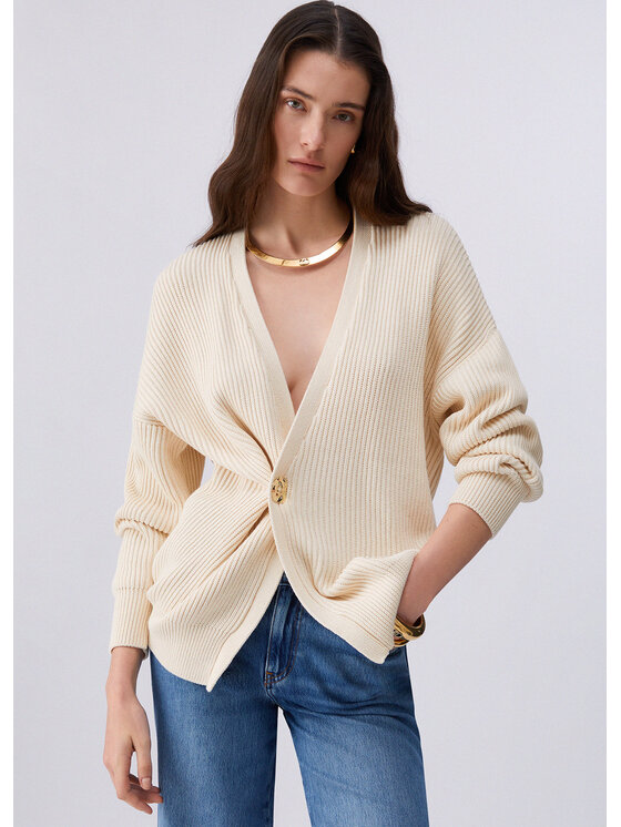 Liu Jo Liu Jo Cardigan CA6194MS042P9572 Crema Loose Fit