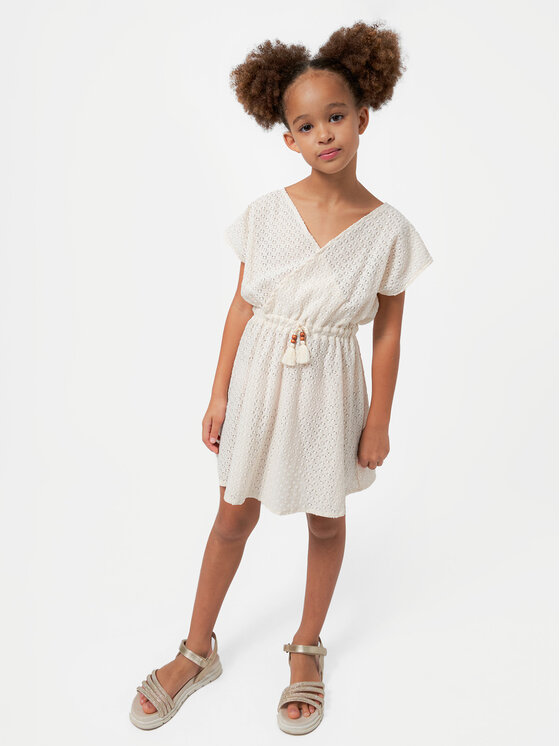 Mayoral Mayoral Rochie de vară 6958 Écru Relaxed Fit