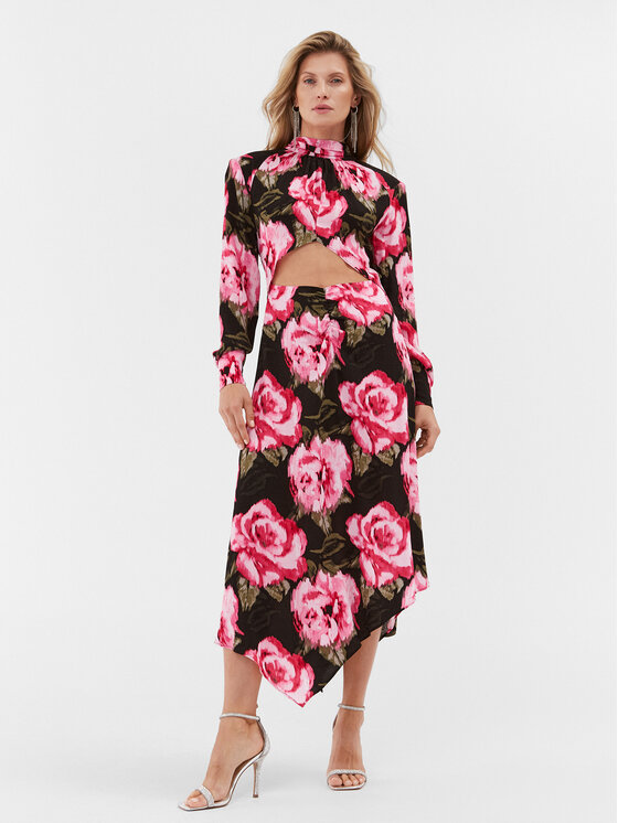 ROTATE ROTATE Коктейлна рокля Jacquard Midi 1112502840 Цветен Regular Fit