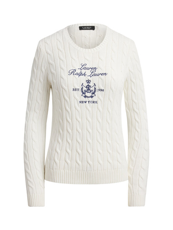 LAUREN RALPH LAUREN LAUREN RALPH LAUREN Džemperis 200P03508003 Balts Slim Fit