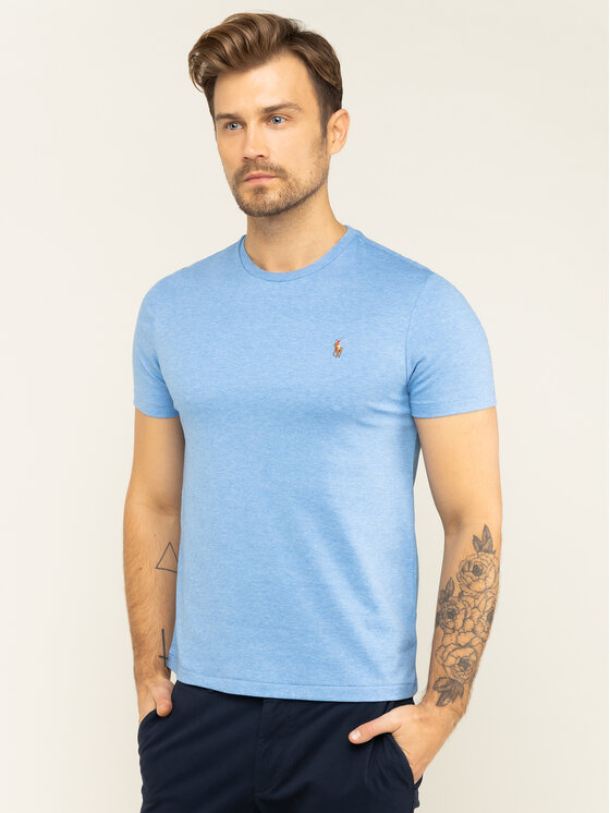 Polo Ralph Lauren T-krekls 710740727 Gaiši zils Slim Fit