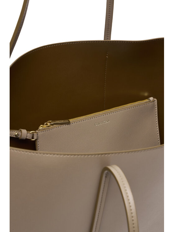 Calvin Klein Calvin Klein Ročna torba Foil Logo Tote W/Pouch LV04F3274G Bež