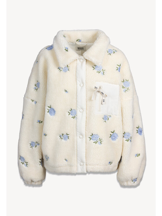BIZUU BIZUU Bunda pro přechodné období MEDDY FLEECE JACKET Bílá Standard Fit