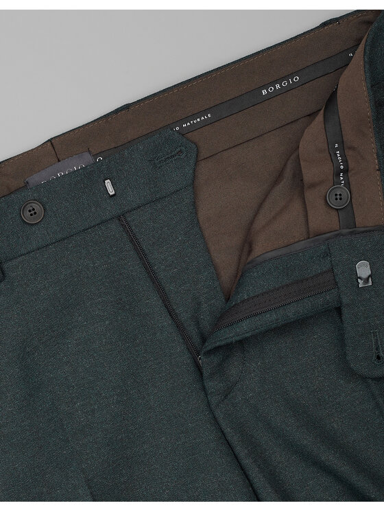 Borgio Borgio Spodnie garniturowe foresta Zielony Super Slim Fit