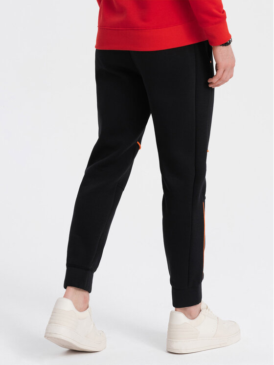 Ombre Ombre Spodnie dresowe OM-PASK-0145 Czarny Regular Fit