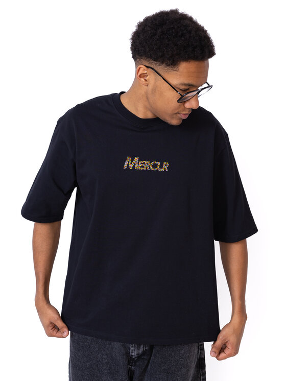 Mercur Mercur T-Shirt Crystal Czarny Comfortable Fit