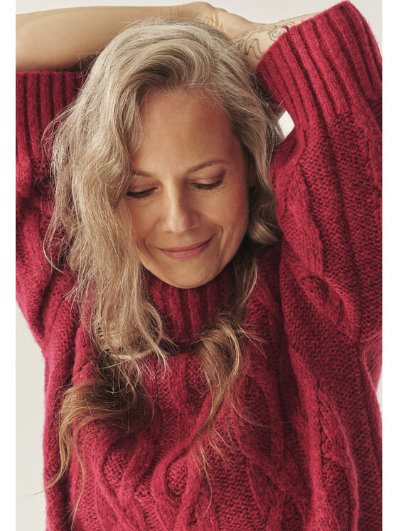 TATUUM TATUUM Sweter SERVA Czerwony Oversize