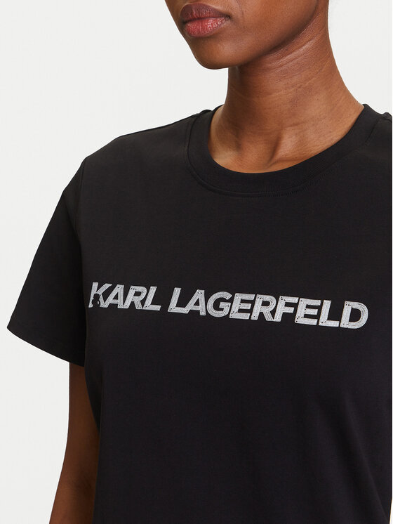 KARL LAGERFELD KARL LAGERFELD T-särk A3W17102 Must Regular Fit