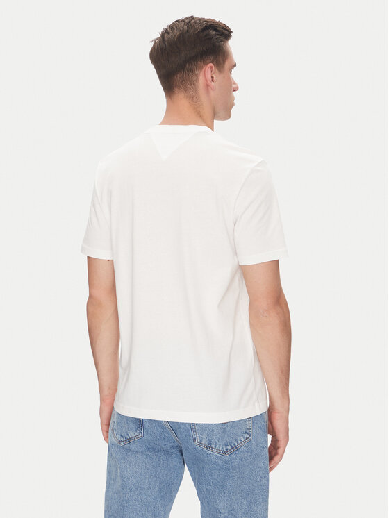 Tommy Hilfiger Tommy Hilfiger Tricou Stack MW0MW39355 Alb Regular Fit
