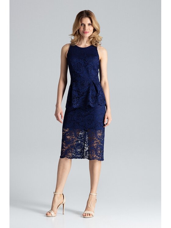 FIGL FIGL Sukienka M640 Granatowy Regular Fit