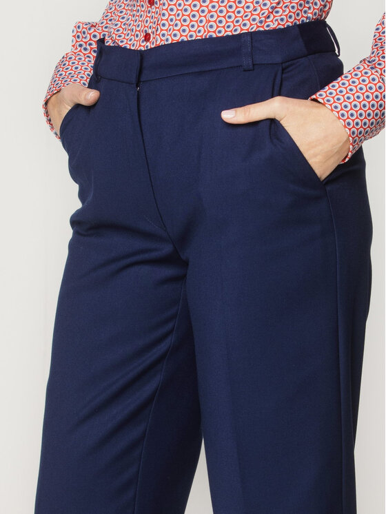 Willsoor Willsoor Spodnie damskie 67720 Granatowy Straight Leg