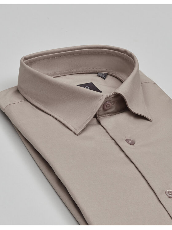 Borgio Borgio Koszula modigliana 00537 Beżowy Slim Fit
