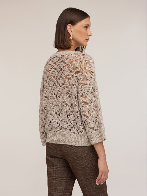 Motivi Motivi Sweter M487W004199N002 Kremowy Boxy Fit