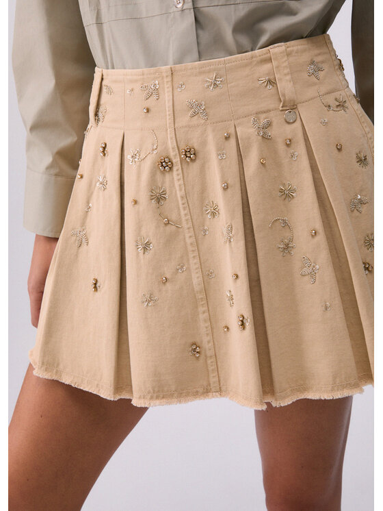 Liu Jo Liu Jo Spódnica mini WA6186T433AX0762 Beżowy Regular Fit