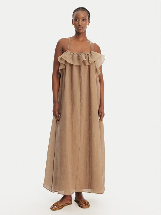 Eleh Eleh Лятна рокля SS260198 Бежов Relaxed Fit