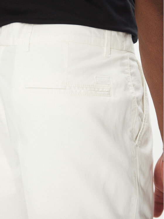 BOSS BOSS Kratke hlače iz tkanine H-Slice 50540743 Bela Slim Fit