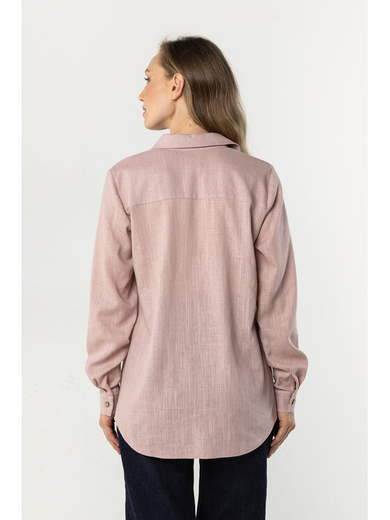 Awama Awama Koszula A768 Różowy Basic Fit