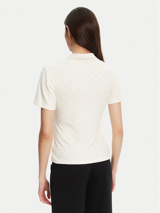 Guess Guess Тениска с яка и копчета V5YP01 KCX12 Кремав Regular Fit
