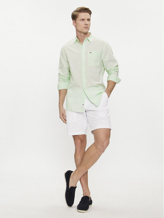 Tommy Jeans Tommy Jeans Cămașă DM0DM18962 Verde Regular Fit