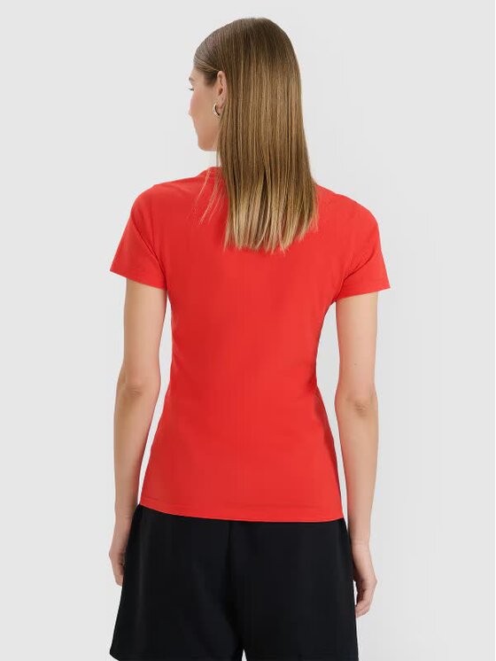 4F 4F T-shirt 4FWMM00TTSHF2255-62S Rosso Slim Fit
