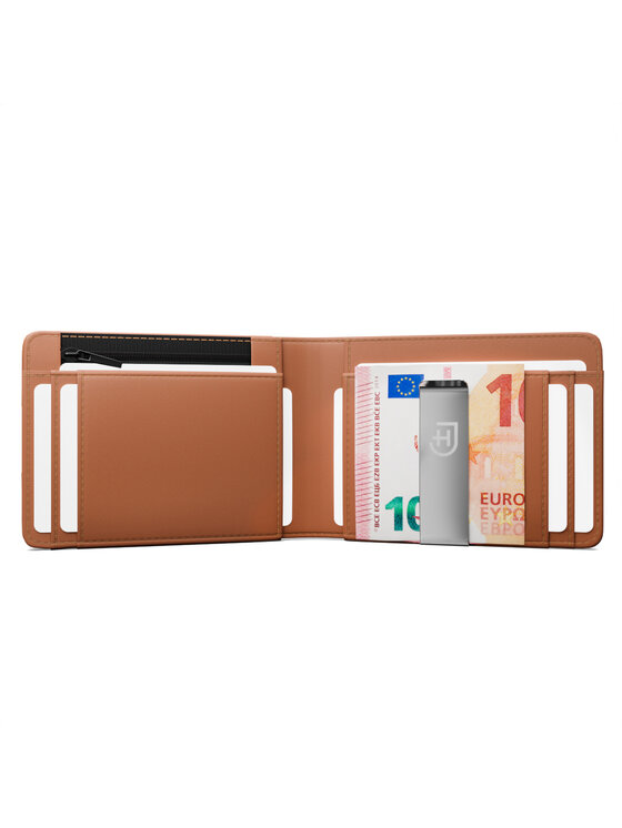 James Hawk James Hawk Mały Portfel Męski Męski skórzany portfel slim z RFID Czarny