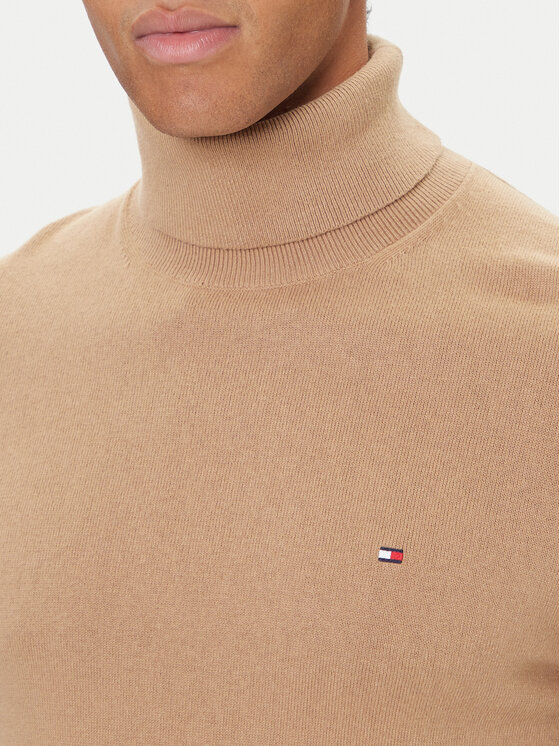 Tommy Hilfiger Tommy Hilfiger Bluză cu gât MW0MW28048 Bej Regular Fit