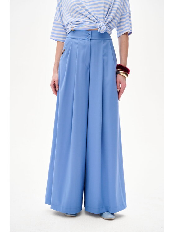 blue shadow blue shadow Spodnie damskie Vida Niebieski Regular Fit
