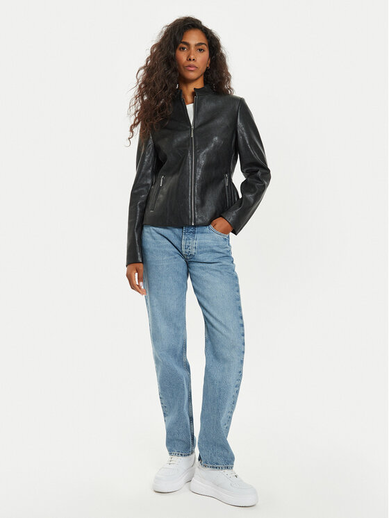 Tatuum Tatuum Jacke aus Kunstleder Bami T2417.016B Schwarz Regular Fit