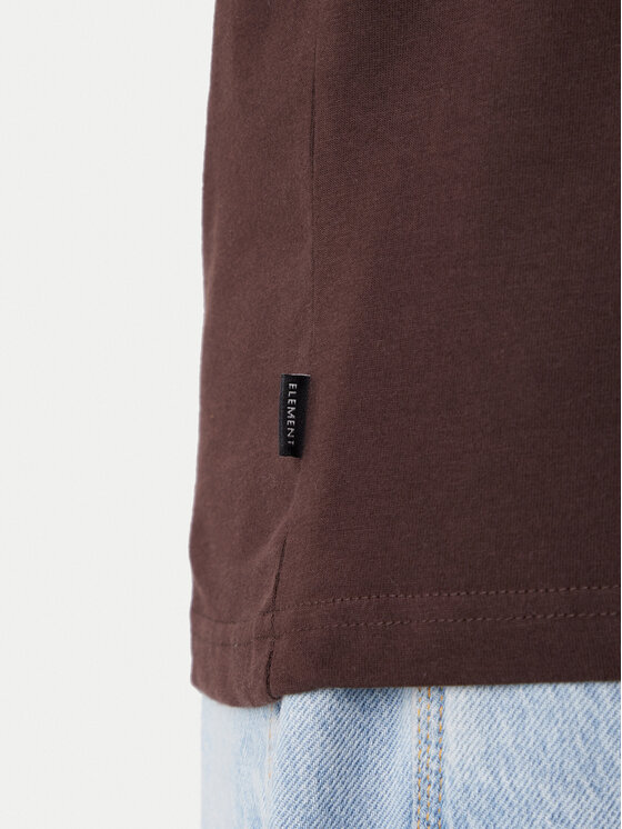 Element Element T-Shirt Icon Embroidery ELYKT00168 Brązowy Regular Fit