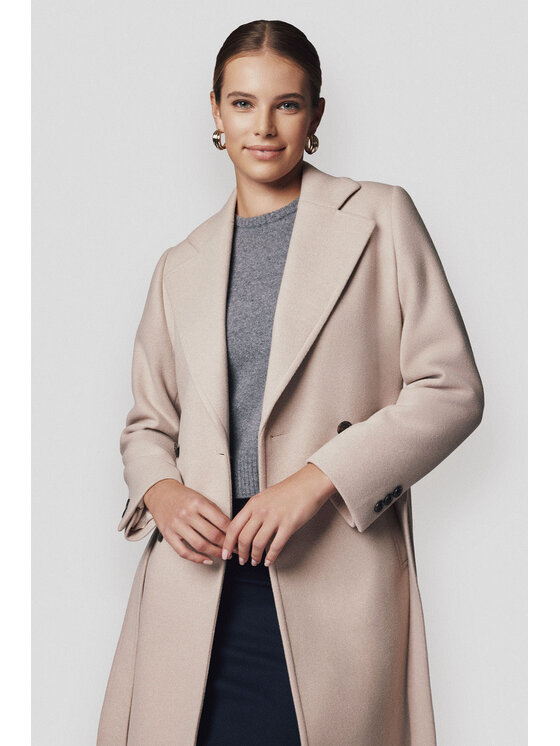 Lancerto Lancerto Płaszcz zimowy Rehala PC073224000009 Écru Regular Fit