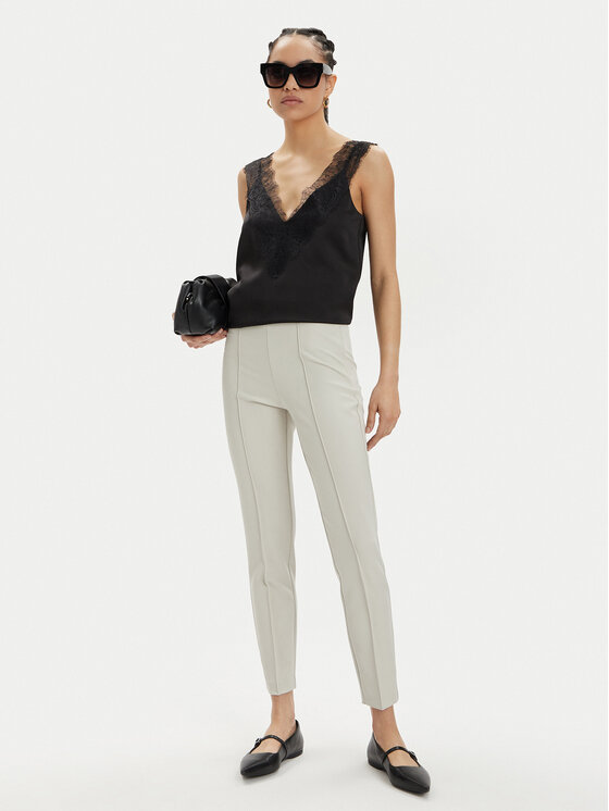 Tamaris Apparel Tamaris Apparel Hlače iz tkanine Arad TAW0880 Écru Slim Fit