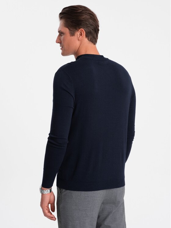 Ombre Ombre Svetr OM-SWTN-0100 Tmavomodrá Fitting Fit