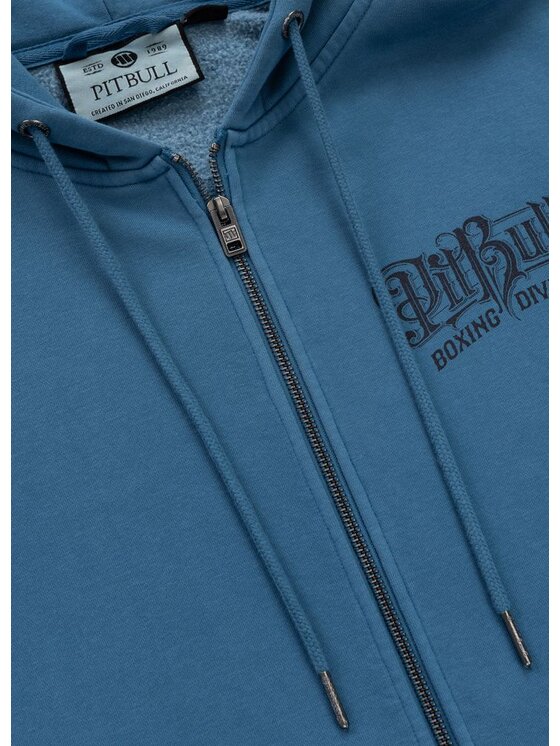 PITBULL PITBULL Bluza Washed VINTAGE BOXING Niebieski Regular Fit