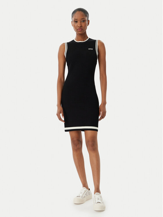 Guess Guess Džemper haljina V6GK04 Z0648 Crna Regular Fit