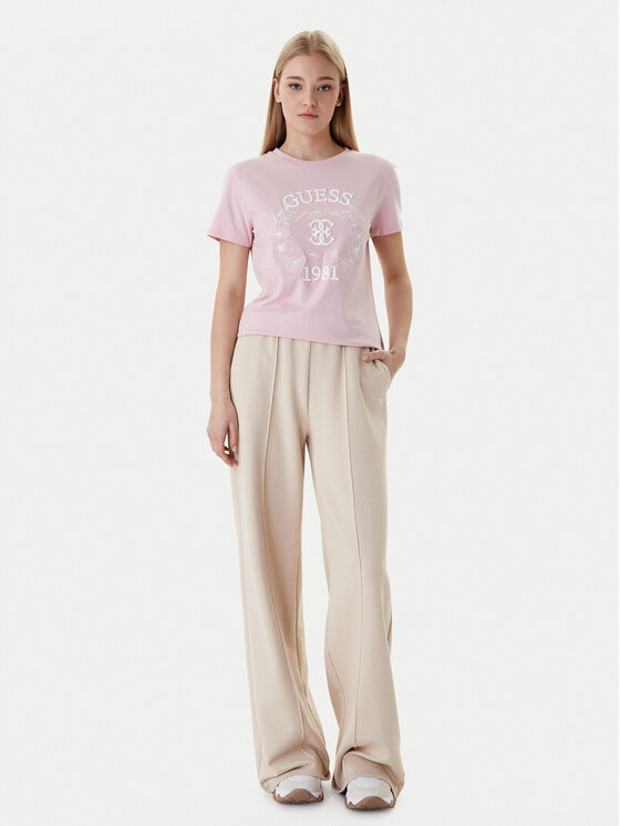 Guess Guess T-Shirt V6RI12 J1314 Růžová Regular Fit