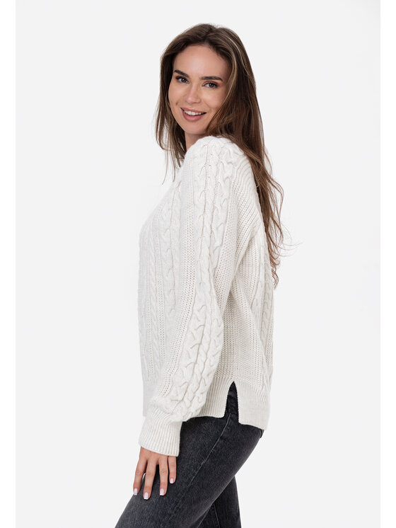 LAURELLA LAURELLA Sveter Laurella 6TU008101 Écru Regular Fit