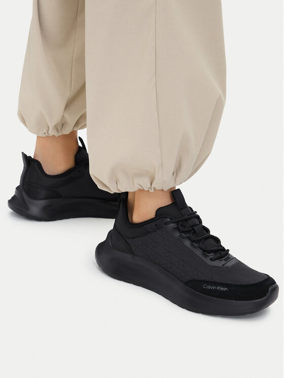 Calvin Klein Calvin Klein Sneakersy Light Eva Runn Laceup Aop HW0HW03292 Czarny