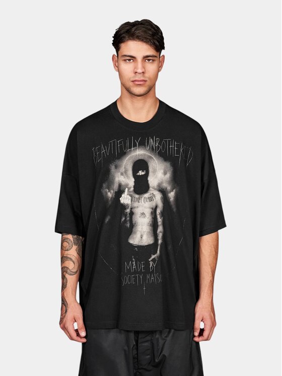 MADE BY SOCIETY MADE BY SOCIETY T-Shirt Unsaint - T17967 Czarny Basic Fit