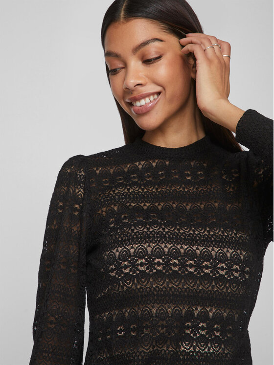 Vila Vila Blusa 14089795 Nero Regular Fit